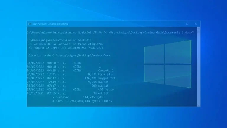 Eliminar carpeta y archivos desde CMD